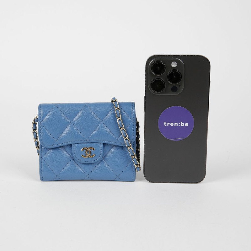 CHANEL Caviar Skin 經典鏈條皮夾斜背包-7