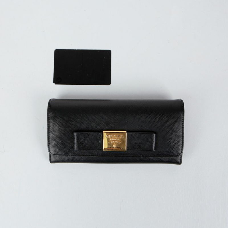 PRADA 絲帶長錢包-10