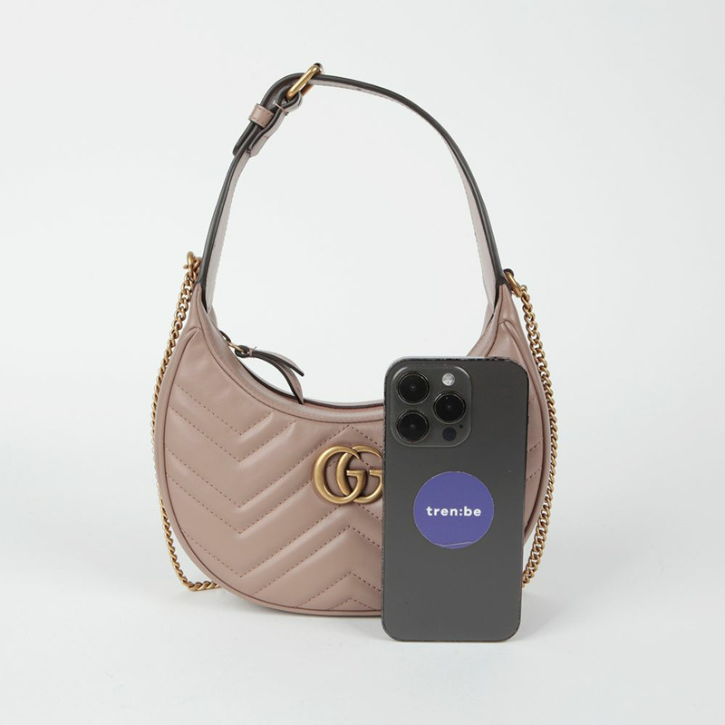 GUCCI GG Marmont 半月形迷你單肩斜背包-8