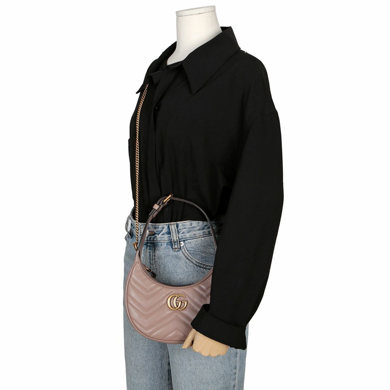 【包稅】GUCCI GG Marmont 半月形迷你單肩斜背包-10