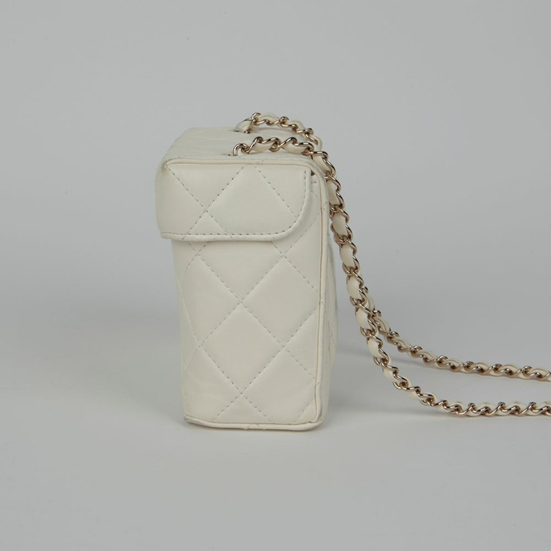 CHANEL CC 標誌翻蓋盒鏈單肩包-7