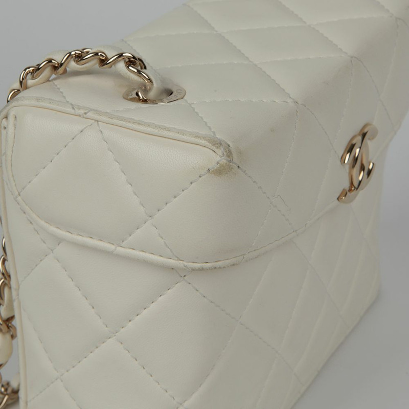 CHANEL CC 標誌翻蓋盒鏈單肩包-9