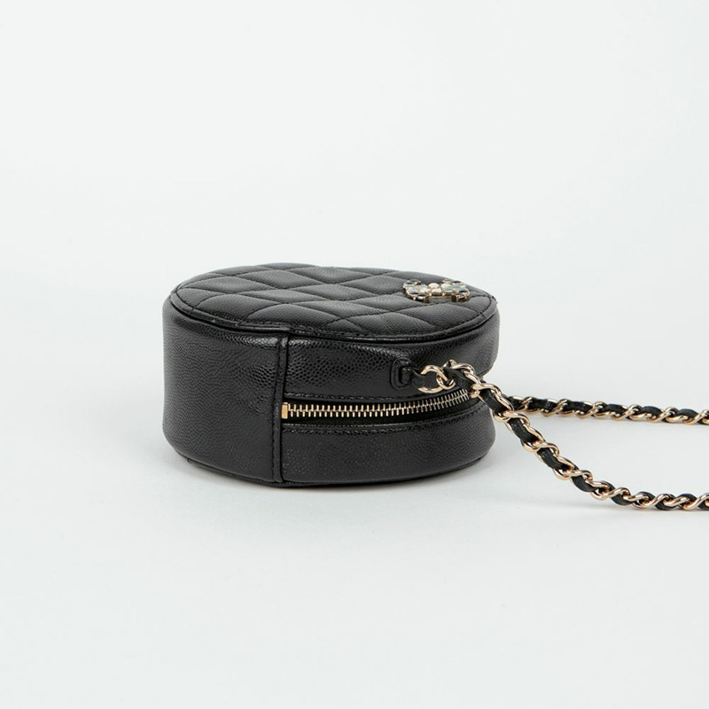 CHANEL Caviar Skin 圓形單肩斜背包-3