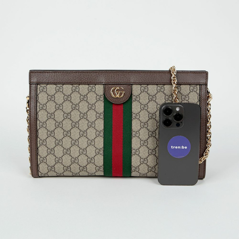GUCCI 中型 GG Supreme Ophidia 鏈條單肩包-7