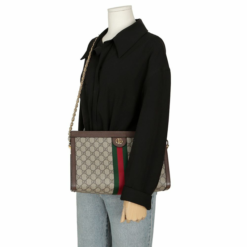 GUCCI 中型 GG Supreme Ophidia 鏈條單肩包-12