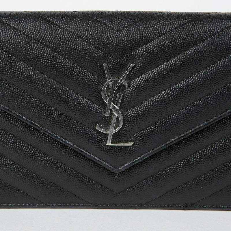 SAINT LAURENT 信封鏈條皮夾斜背包 393953-1