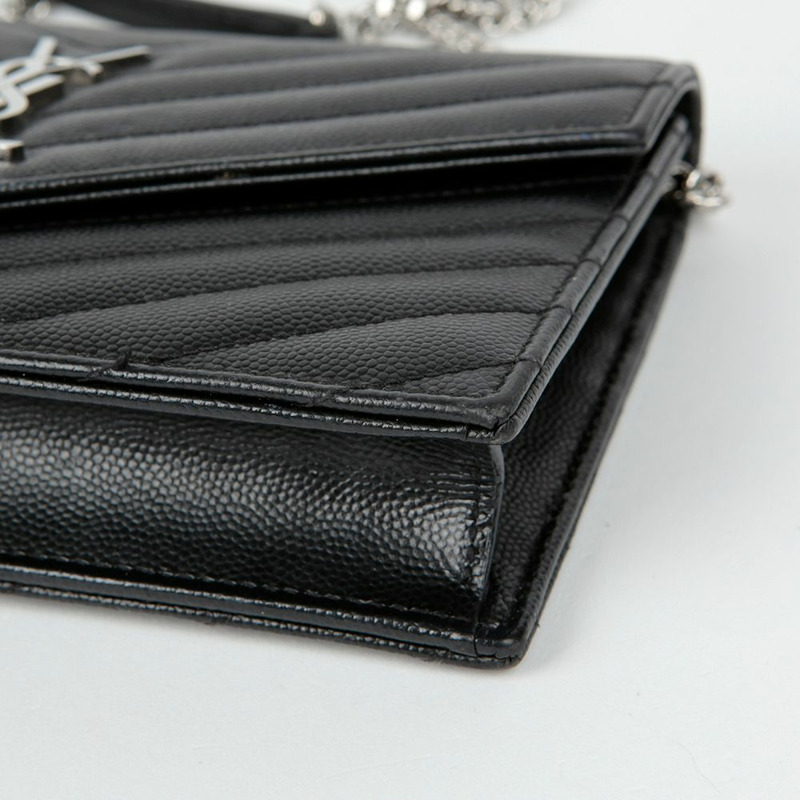 SAINT LAURENT 信封鏈條皮夾斜背包 393953-5