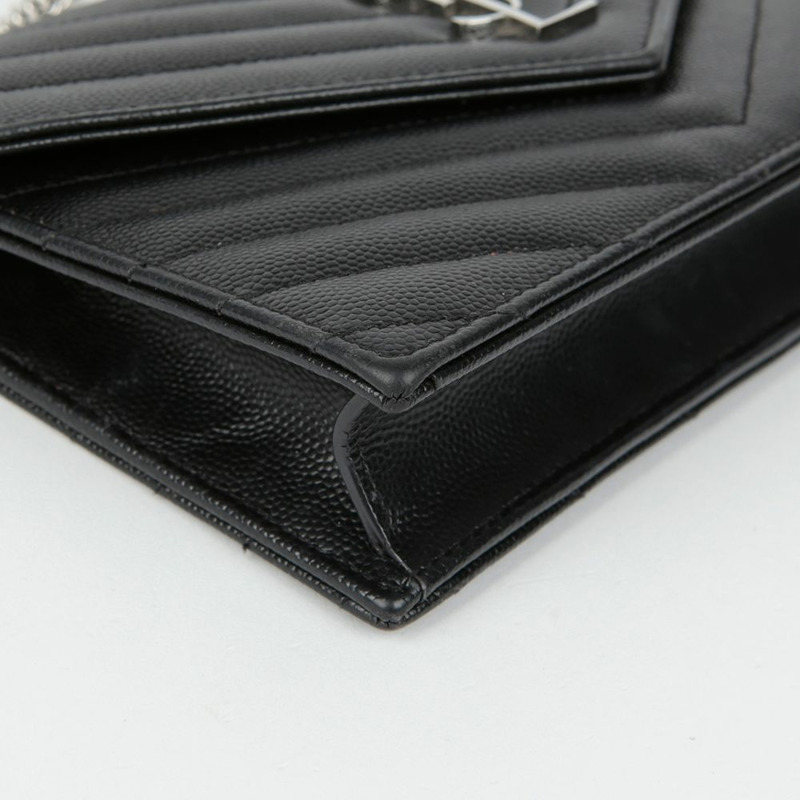 SAINT LAURENT 信封鏈條皮夾斜背包 393953-6