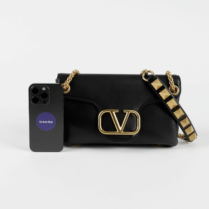 VALENTINO V 型標誌羅馬鉚釘鏈單肩包-9