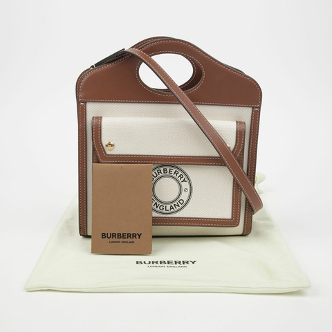 BURBERRY 口袋迷你托特肩背包