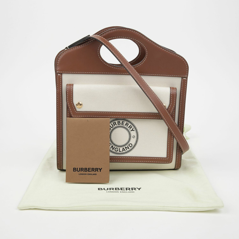 BURBERRY 口袋迷你托特肩背包-0