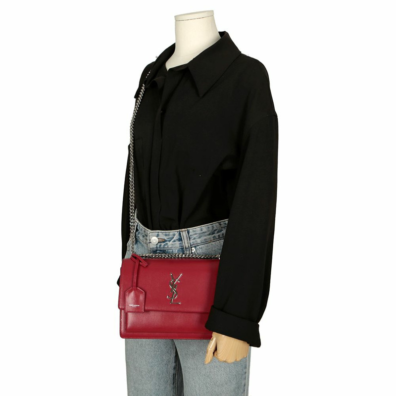 SAINT LAURENT 442906 Sunset 中型鏈條單肩斜背包-13