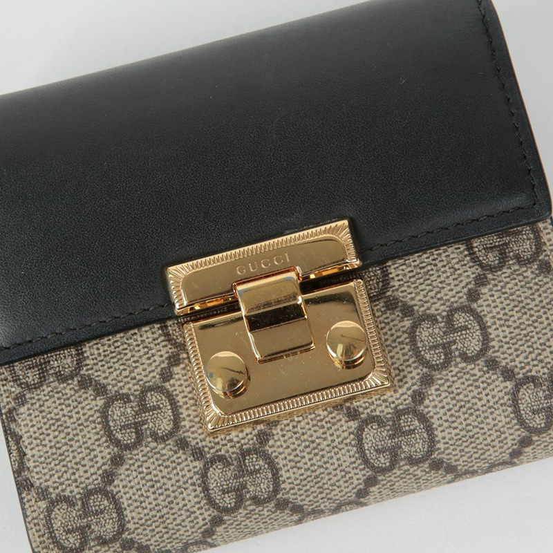 GUCCI 槳鎖雙折皮夾 453155-1