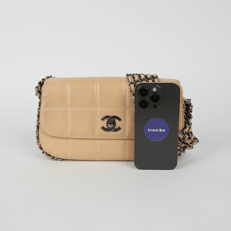 CHANEL CC 標誌巧克力條鏈單肩包-9