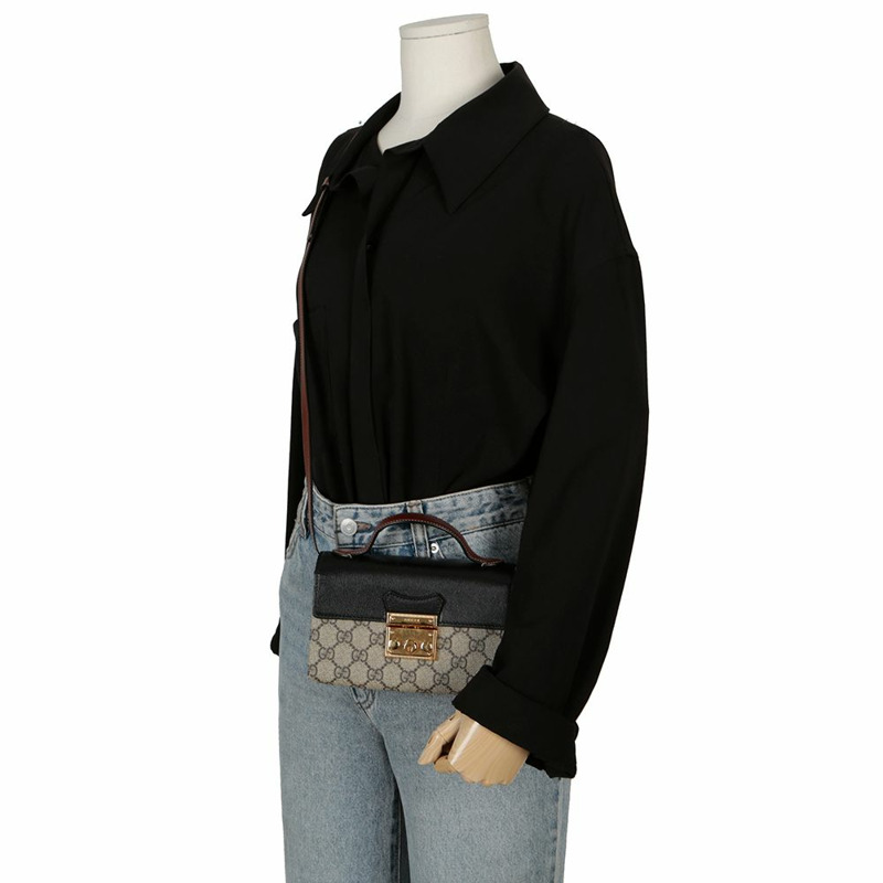 GUCCI Paddle Lock 迷你頂部提把托特單肩包 652683-12
