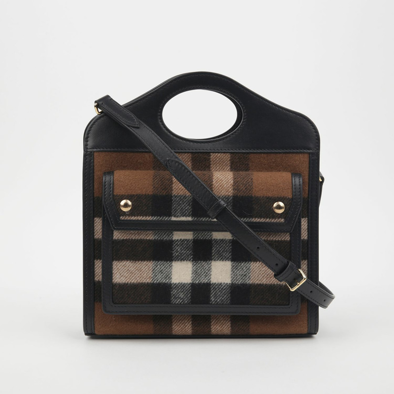 BURBERRY 迷你口袋托特單肩包 8047010-0