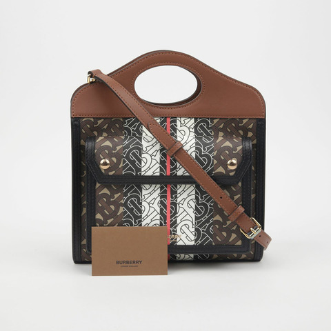BURBERRY 口袋迷你托特肩背包