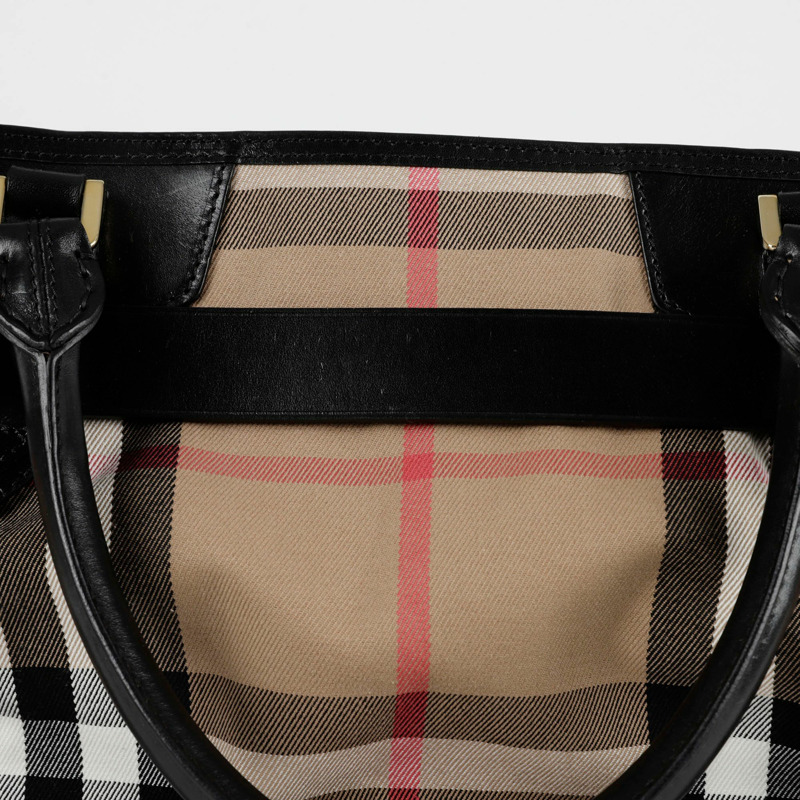 BURBERRY House 格紋皮帶手提包 3763846-5