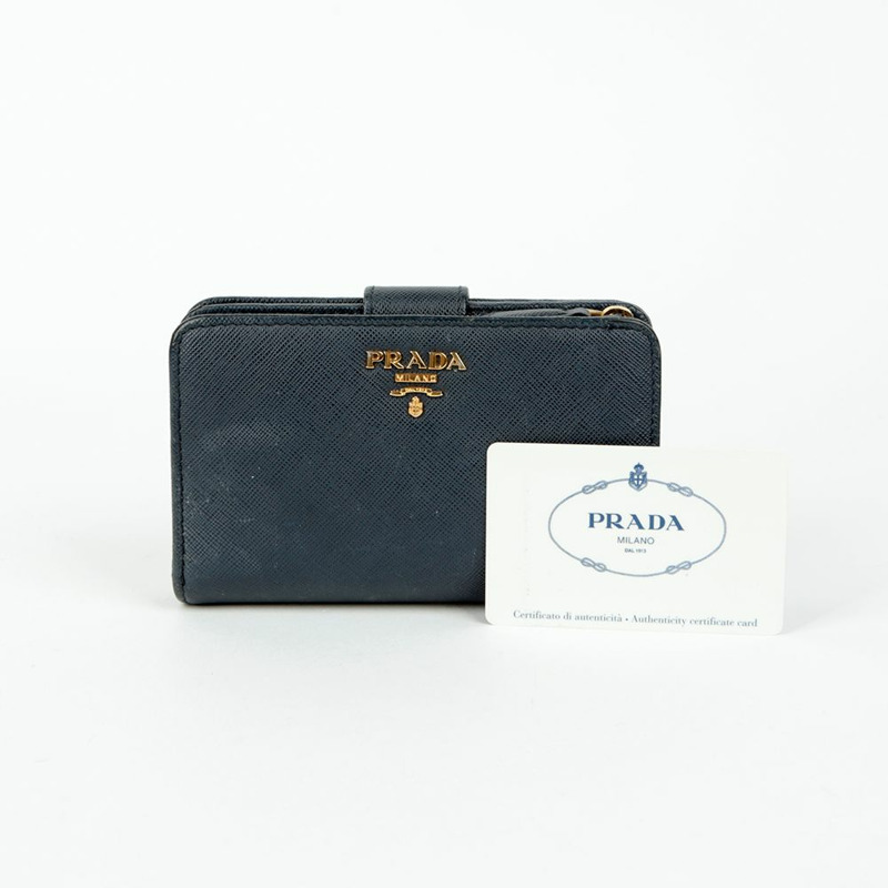 PRADA 1ML225 金屬標誌錢包-0