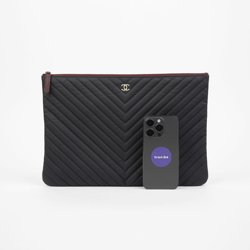 CHANEL Caviar Skin 經典大手拿包 A82552-6