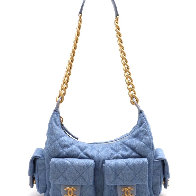 CHANEL 25C Hobo嬉皮包 - 小號淺牛仔金-6