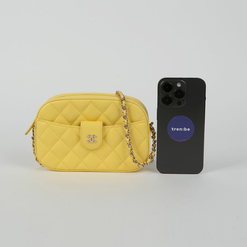 CHANEL AP3998 CC 標誌魚子醬相機單肩斜背包-7
