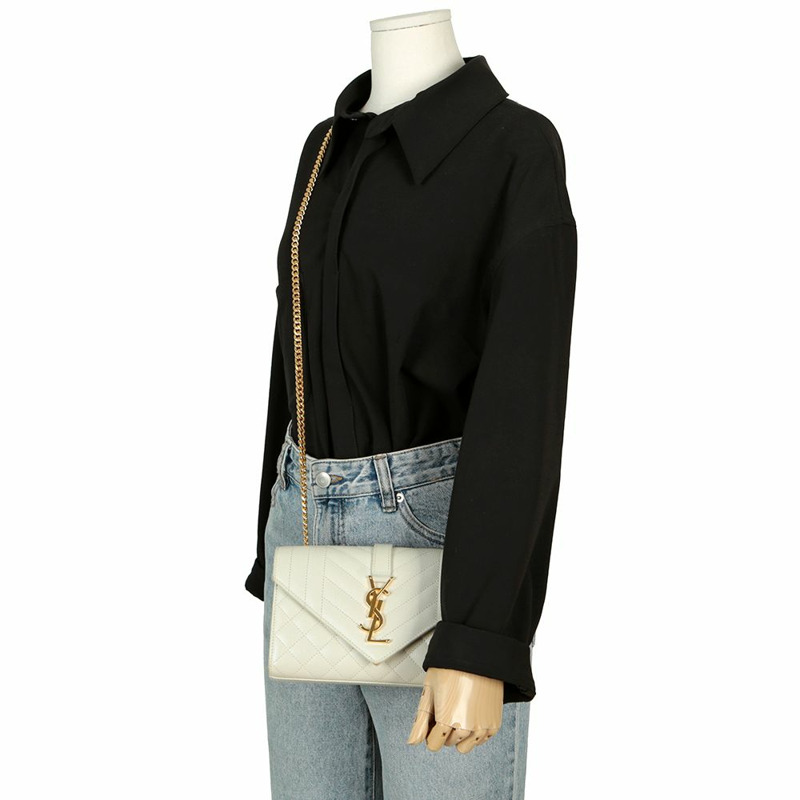 SAINT LAURENT 信封小號鏈條單肩斜背包 600195-16