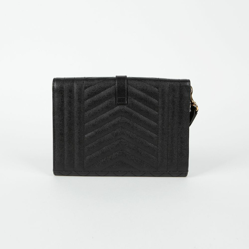SAINT LAURENT 混合馬特拉塞凸紋信封袋 651030-2