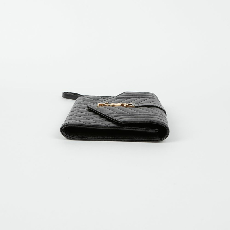 SAINT LAURENT 混合馬特拉塞凸紋信封袋 651030-3