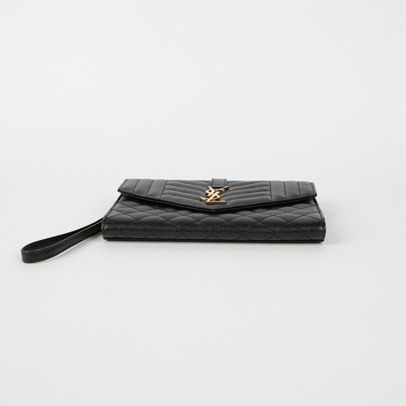 SAINT LAURENT 混合馬特拉塞凸紋信封袋 651030-4