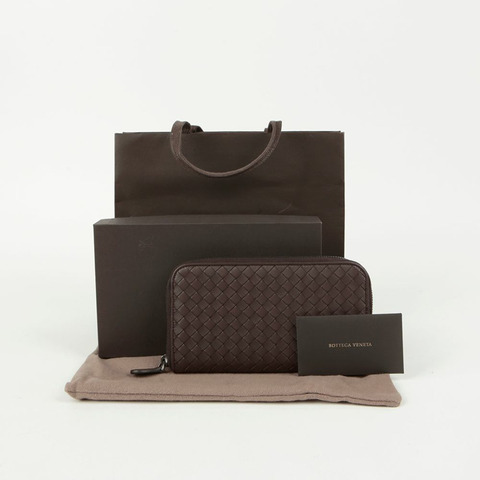 BOTTEGA VENETA Intrecciato 拉鍊長錢包