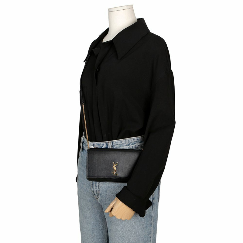 SAINT LAURENT Monogram 手機支架單肩斜背包 635095-9