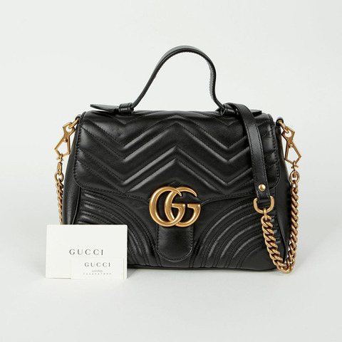 GUCCI GG Marmont 小號頂部提把托特單肩包 498110