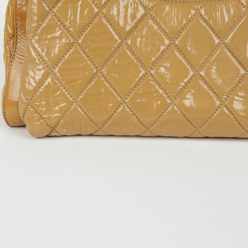 CHANEL 漆皮 CC 標誌波士頓單肩包-5