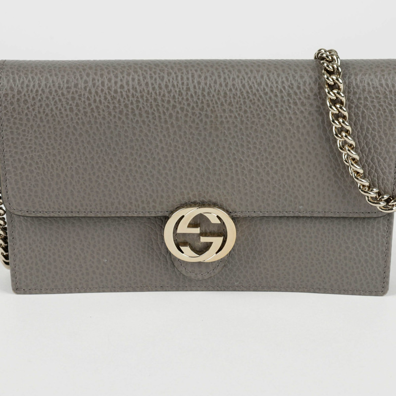 GUCCI 互扣式迷你鏈條斜背皮夾 510314-1