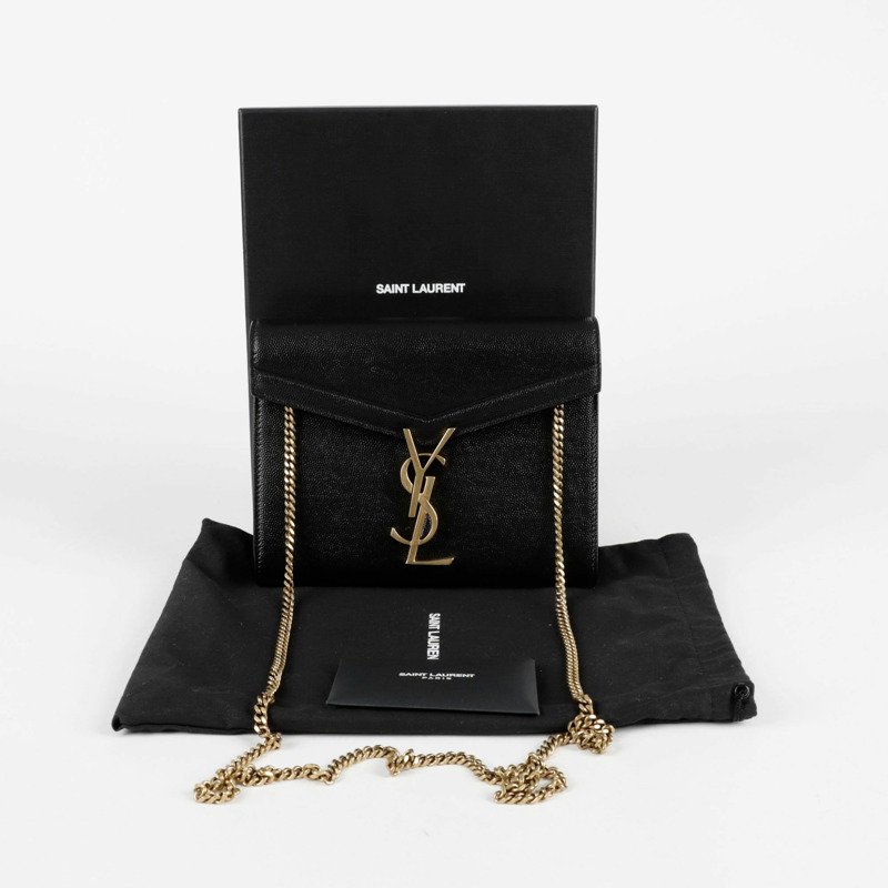 【包稅】SAINT LAURENT Cassandra 鏈條皮夾斜背包 635023-0