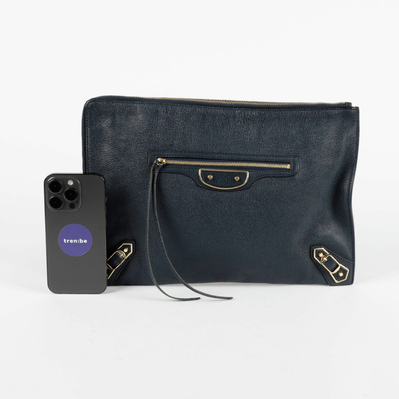 BALENCIAGA 經典金屬邊緣中型手拿包 390186-8