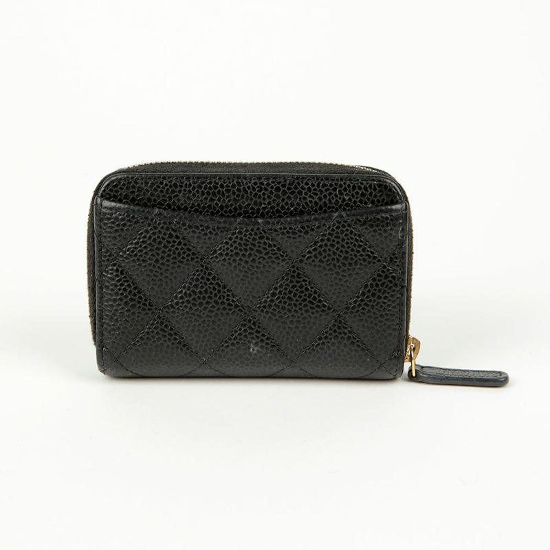 CHANEL Caviar Skin 經典拉鍊零錢包 AP0216-3