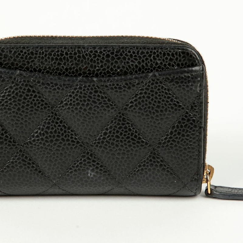 CHANEL Caviar Skin 經典拉鍊零錢包 AP0216-4