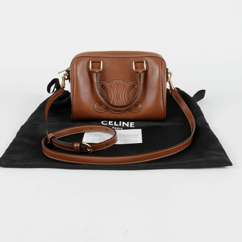 CELINE 113773DU3 Kuir Triomphe 小號波士頓手提單肩包