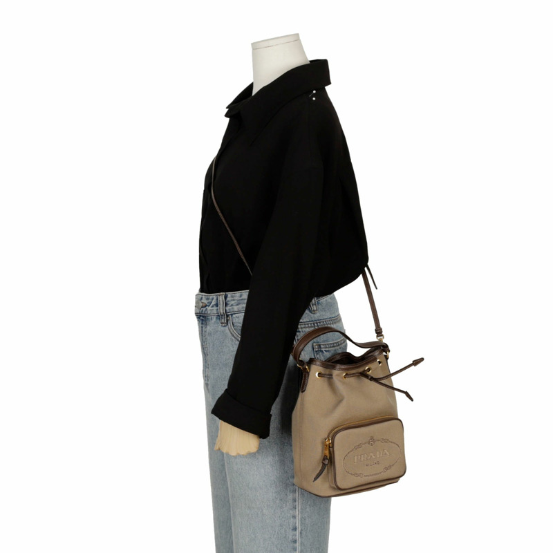 【包稅】PRADA 1BH038 Duet 水桶手提單肩包-9