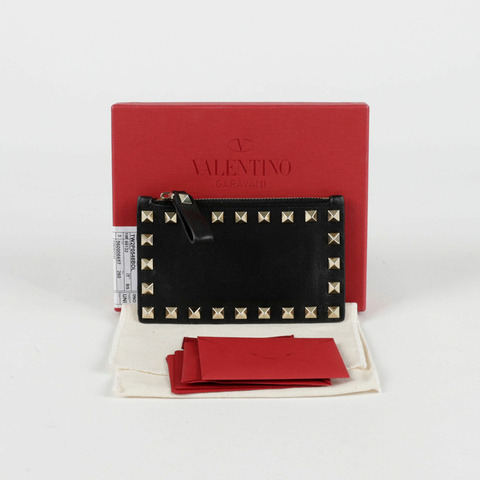 VALENTINO Rockstud 拉鍊卡包皮夾 2P0548