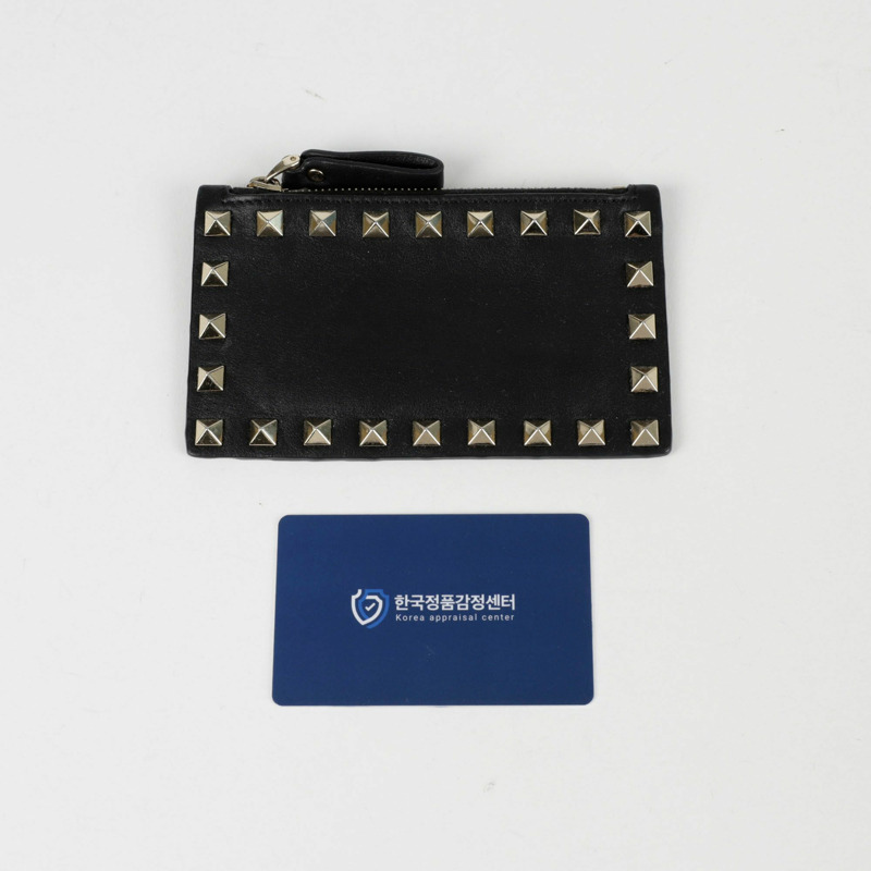 VALENTINO Rockstud 拉鍊卡包皮夾 2P0548-7