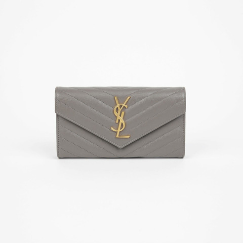 SAINT LAURENT Monogram 翻蓋長版皮夾 372264