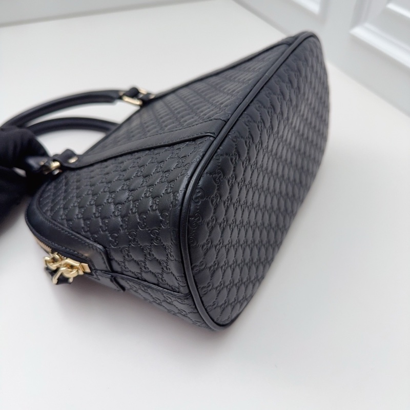 99新Gucci/古馳 貝殼包黑金壓紋皮質,經典雙G壓紋設計,金色五金配件-8