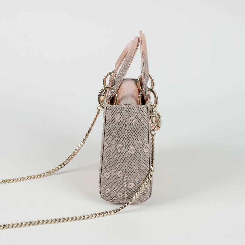 【包稅】DIOR M0505OLDD 蜥蜴限量版女士迷你手提單肩包-5