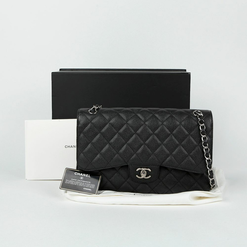 CHANEL Caviar 經典大翻蓋肩斜背包 A58600-0