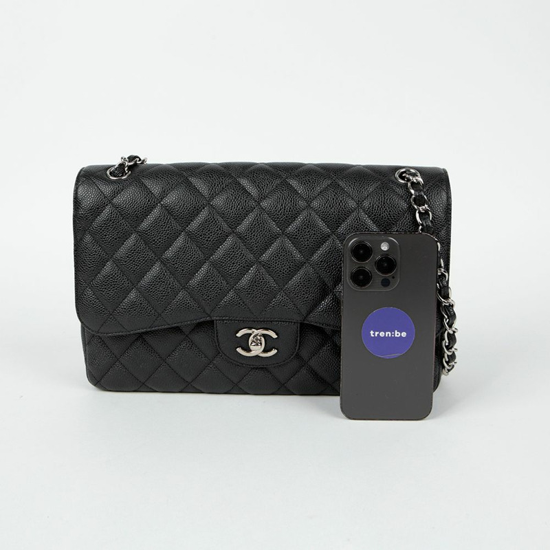 CHANEL Caviar 經典大翻蓋肩斜背包 A58600-6