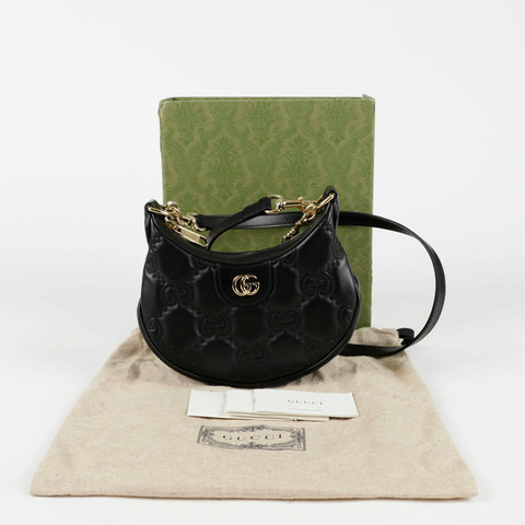 GUCCI 739736 GG Matelassé 迷你 Hobo 肩斜背包