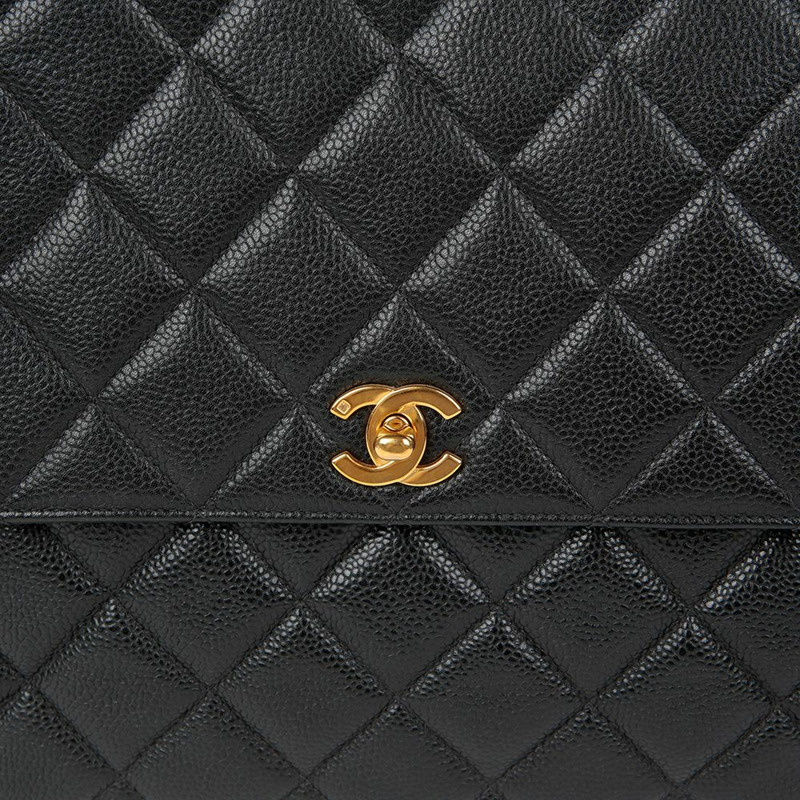 CHANEL Caviar Skin CC Logo 翻蓋鏈條單肩斜背包-3